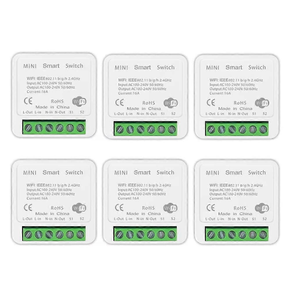 Das Tuya Mini Wifi Smart-schaltermodul Ist Mit Der Zwei-wege-steuerung Für Vernetzte Haushalte Kompatibel Und Unterstützt Die Smart Life App Sowie Die Alexa-sprachsteuerung.