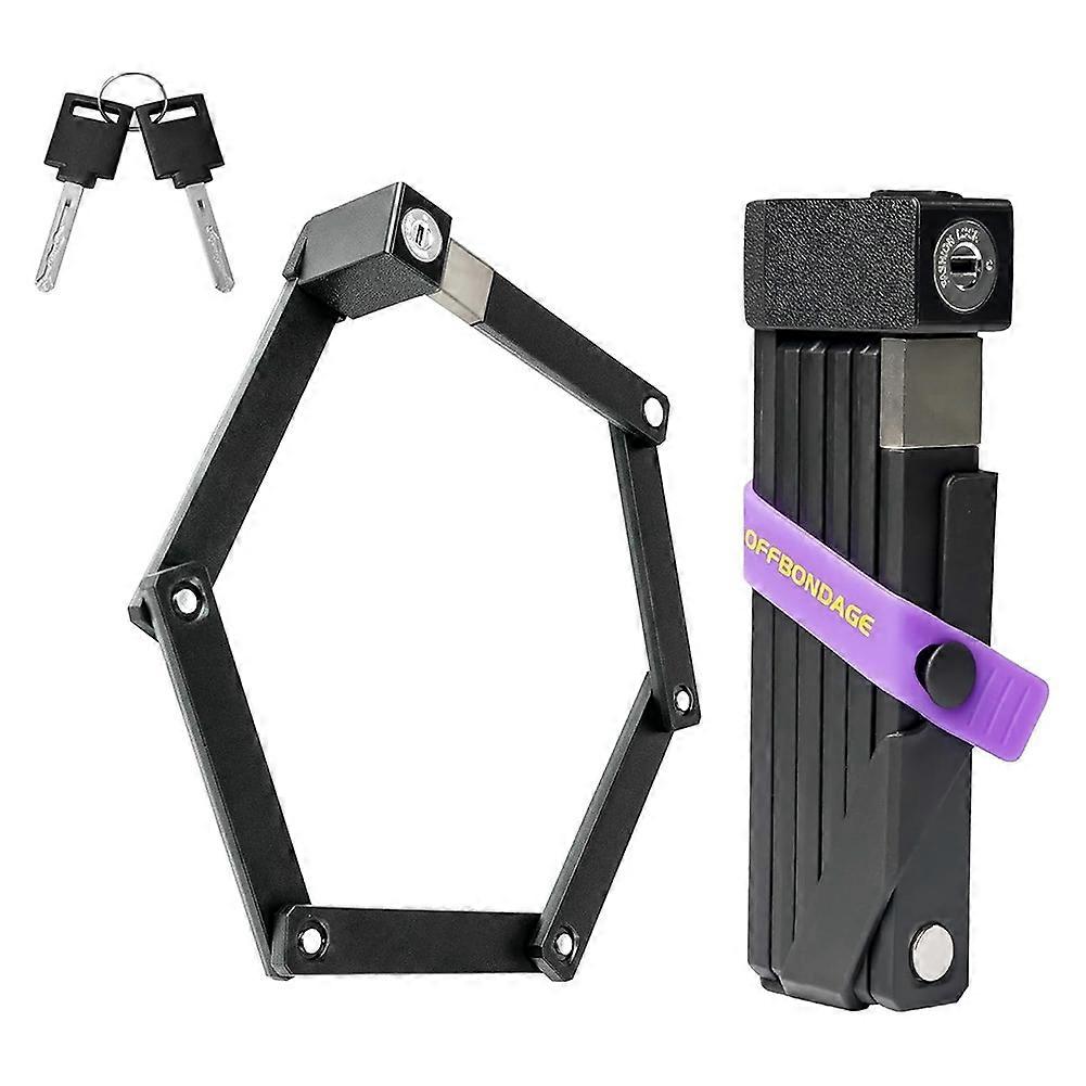 Offbondage Robustes, Faltbares Fahrradschloss Mit Halterung Und 2 Schlüsseln, Kette Aus Legiertem Stahl Für Mountainbikes Und Elektroroller.