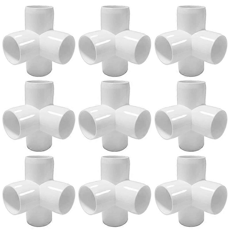4-wege-t-winkelverbinder Aus 1/2"-pvc – Robuste Pvc-möbelkonstruktion – Pvc-winkelverbinder Mit 1/2"-anschluss [12er-packung]