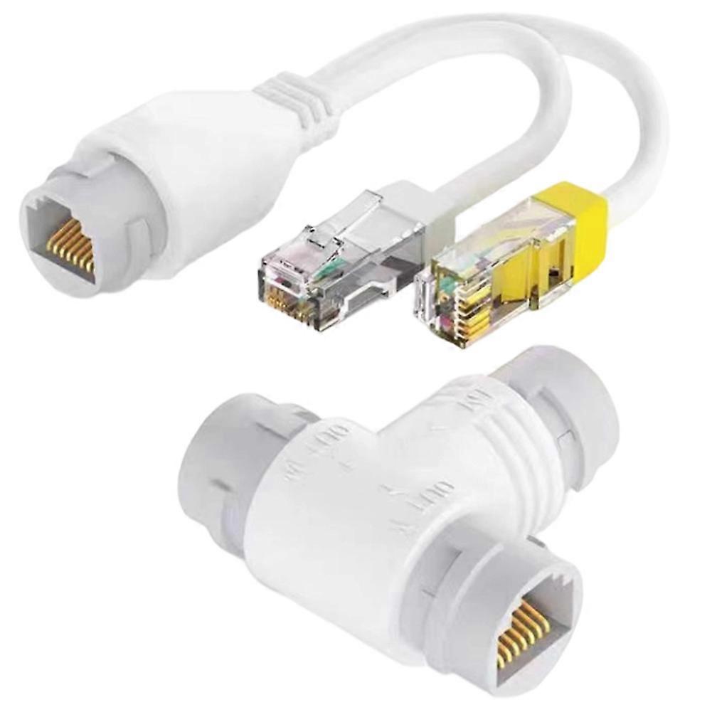 2-in-1 Poe-splitter, Dreifacher Rj45-netzwerkkabelstecker, Poe-kabel Für Ip-überwachungskamera