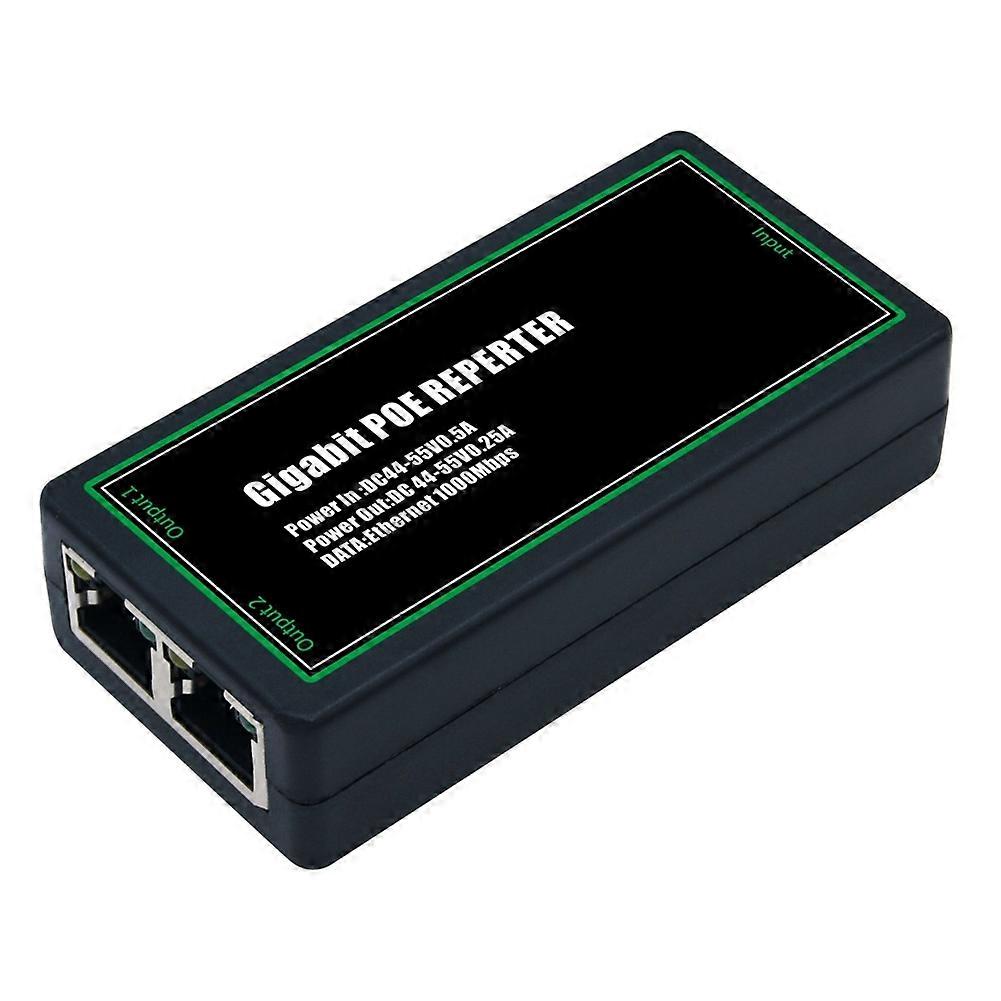 Gigabit-poe-repeater Mit 2 Ports (100/1000 Mbit/s, Ieee 802.3af/at) Für Ip-kameras/nvrs/access Points, Reichweite: 100 M