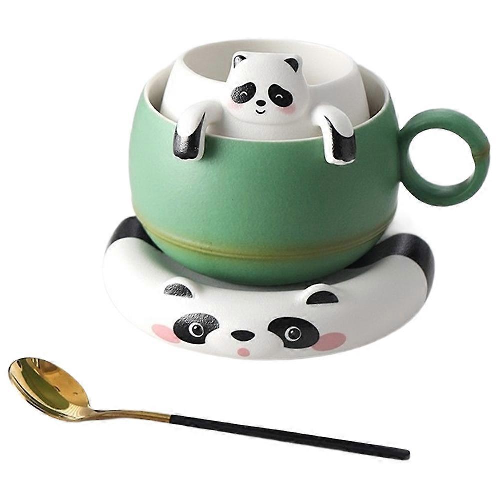 Japanische Bambus-panda-teetasse Mit Filter Und Teesieb, Ideal Für Zuhause, Büro Oder Als Geschenk.