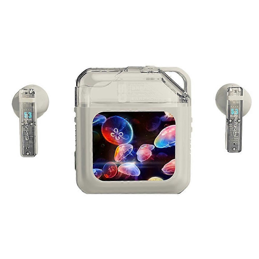 Intelligente Kabellose Bluetooth-kopfhörer Mit Farbigem Led-touchscreen, Aktiver Geräuschunterdrückung, Weiß.