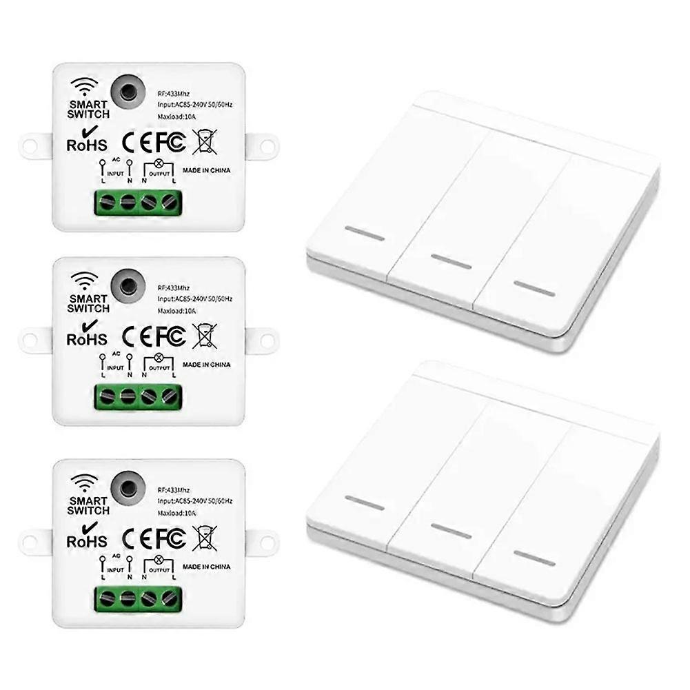 Intelligenter 433-mhz-funkschalter, Funkbetriebenes Wandbedienfeld Mit Drucktaster, Fernbedienung, Wandschalter