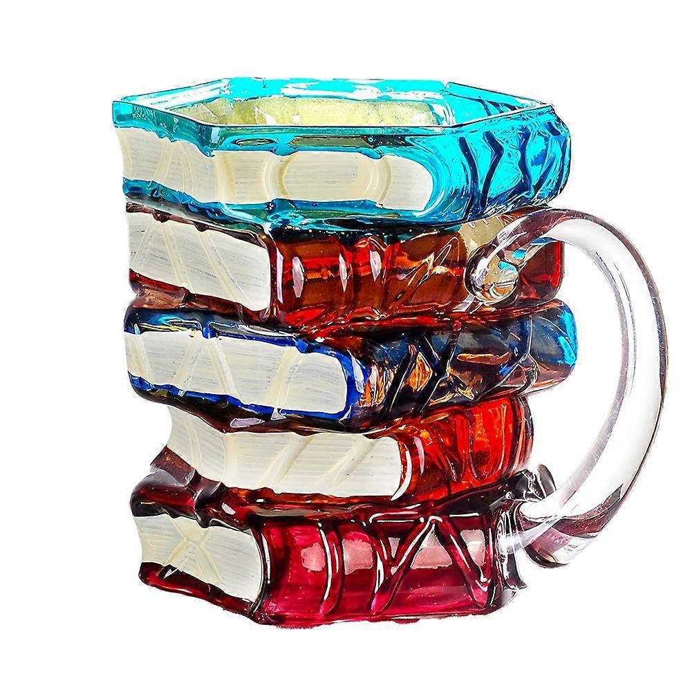 Kaffeetassen Aus Glas Mit Buchmotiven, 414 Ml (14 Oz), Ideal Für Espresso, Cappuccino, Latte Macchiato Und Tee, Mit Henkel. Originelle Tassen Für Leseratten Und Bücherliebhaber.