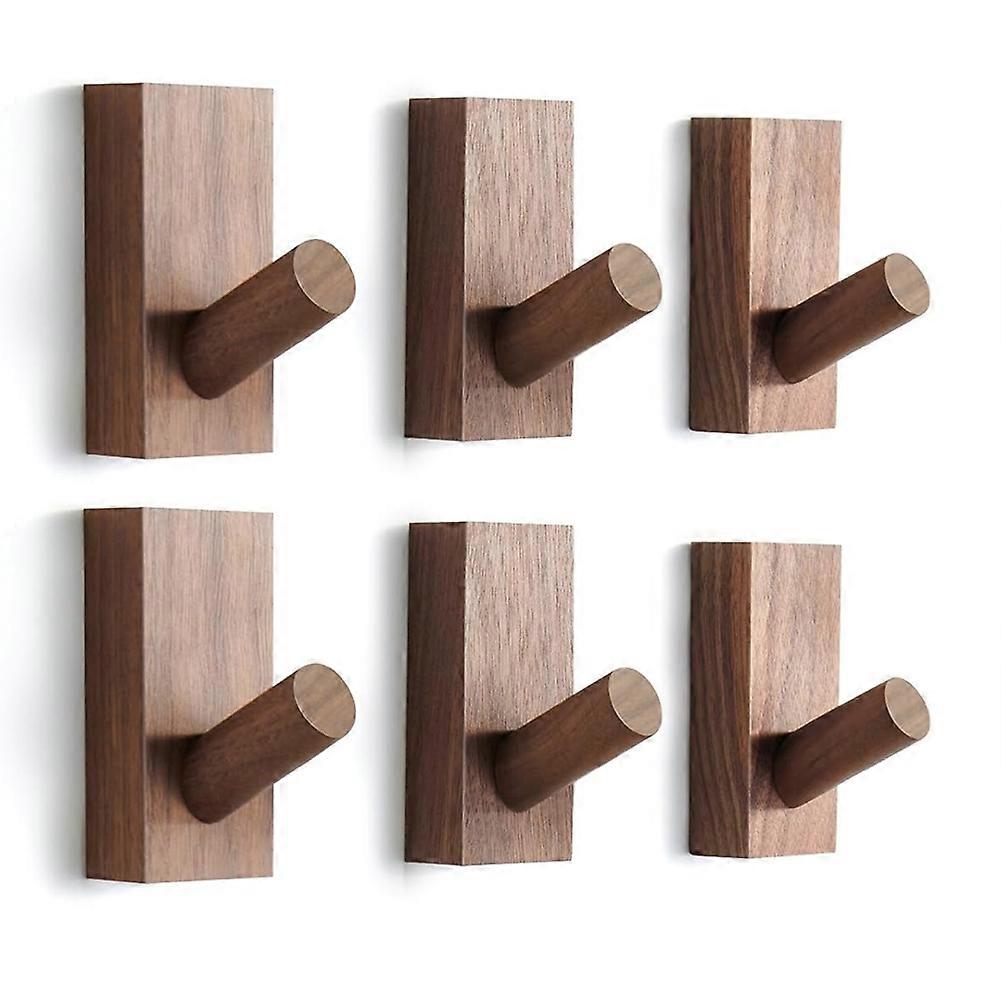 Set Mit 6 Retro-wandhaken Aus Holz, Zur Dekoration Von Schlüsselhaltern, Hutablagen Und Wandbehängen Für Badezimmer, Eingangsbereich Und Kleiderschrank