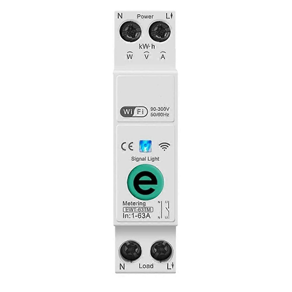 Ewelink Smart Switch 1p+n 63a 110v 220v Wi-fi, Energiezähler, Kwh-messung, Leitungsschutzschalter, Zeitverzögerungsrelais, Smart-home-schutz