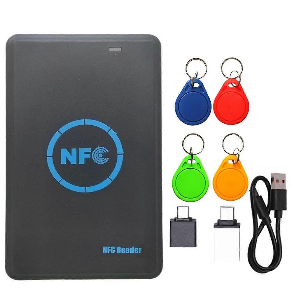 5-frequenz-rfid-chip-duplikator + Lesegerät + 4 Nfc-cuid-schlüsselanhänger + 13,56 Mhz 125k Ic/id-kopierer / 125k Hid + Token-brenner