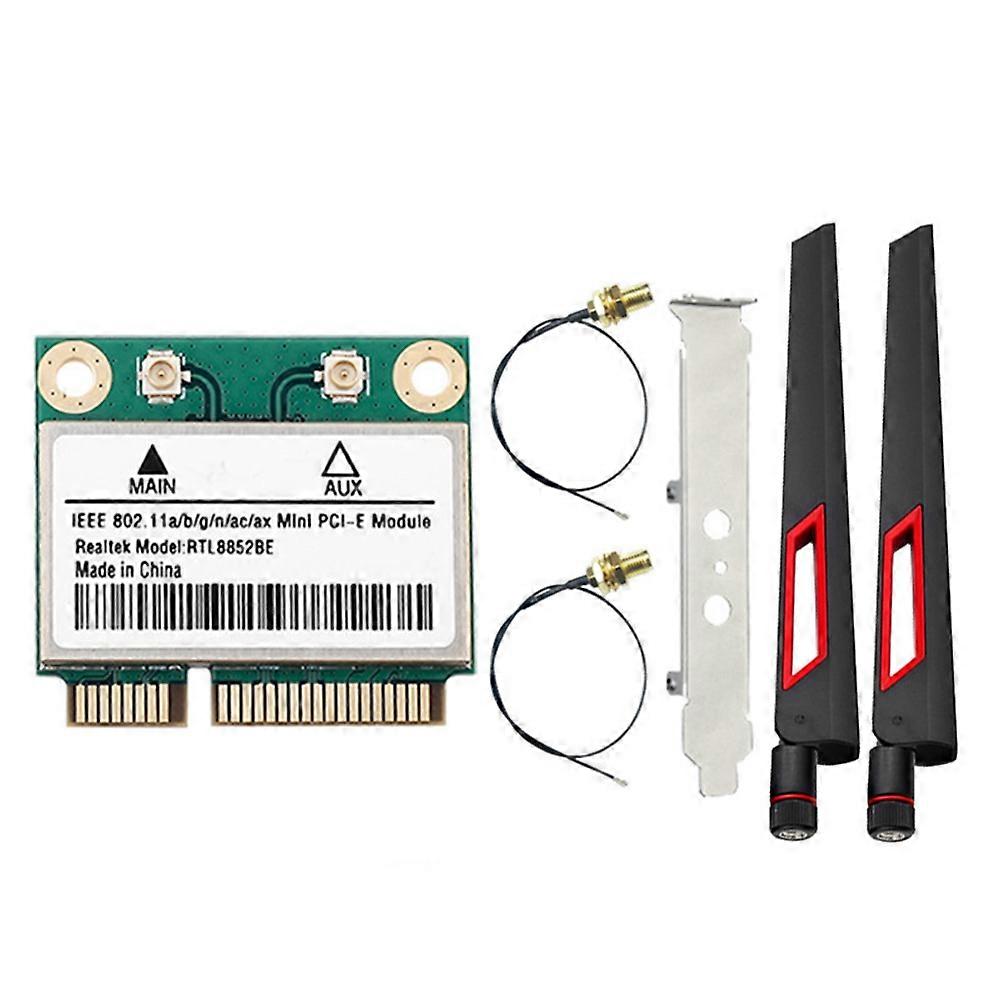 Rtl8852be Wifi 6 Netzwerkkarte Mit 10 Dbi Antennen, Dualband 2,4 Ghz/5 Ghz, Bluetooth 5.2, Mini Pci-e Schnittstelle Für Windows 10 Und 11.