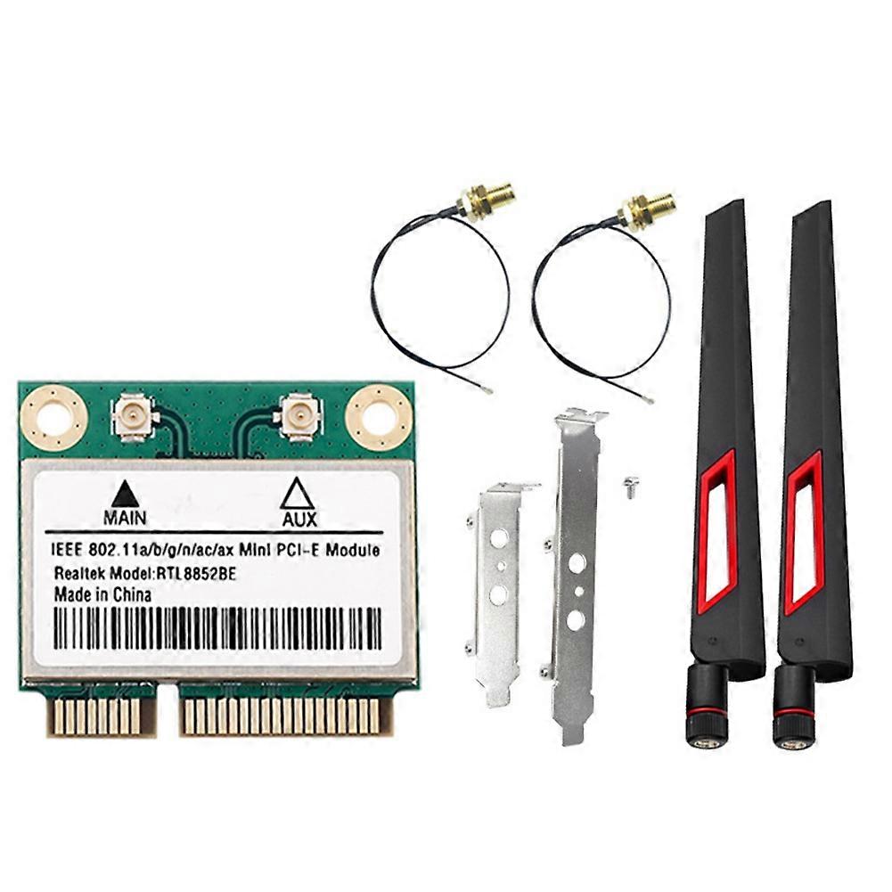 Rtl8852be Wifi 6 Netzwerkkarte Mit 10 Dbi Antennen, Dualband 2,4 Ghz/5 Ghz, Bluetooth 5.2, Minipcie 1800 Mbps Schnittstelle Für Windows 10 Und 11.