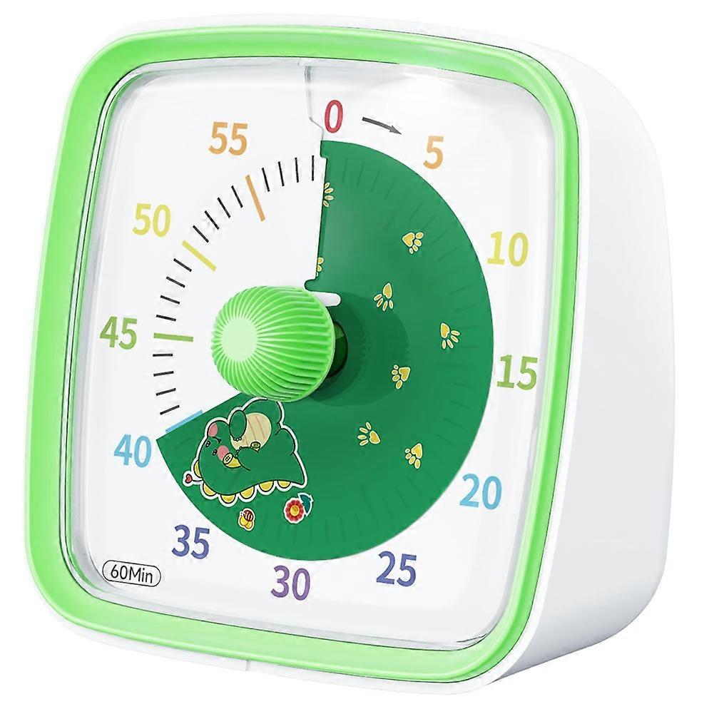 Visueller 60-minuten-timer Mit Nachtlicht, Countdown-timer, Regenbogenmuster, Pomodoro-timer Für Kinder Und Erwachsene (grün)