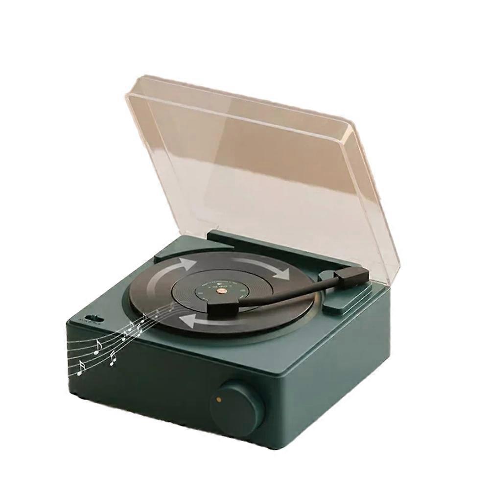 Retro-bluetooth-vinyllautsprecher Mit Uhr, Kleiner Tragbarer Plattenspieler, Umweltfreundliche Stereoanlage