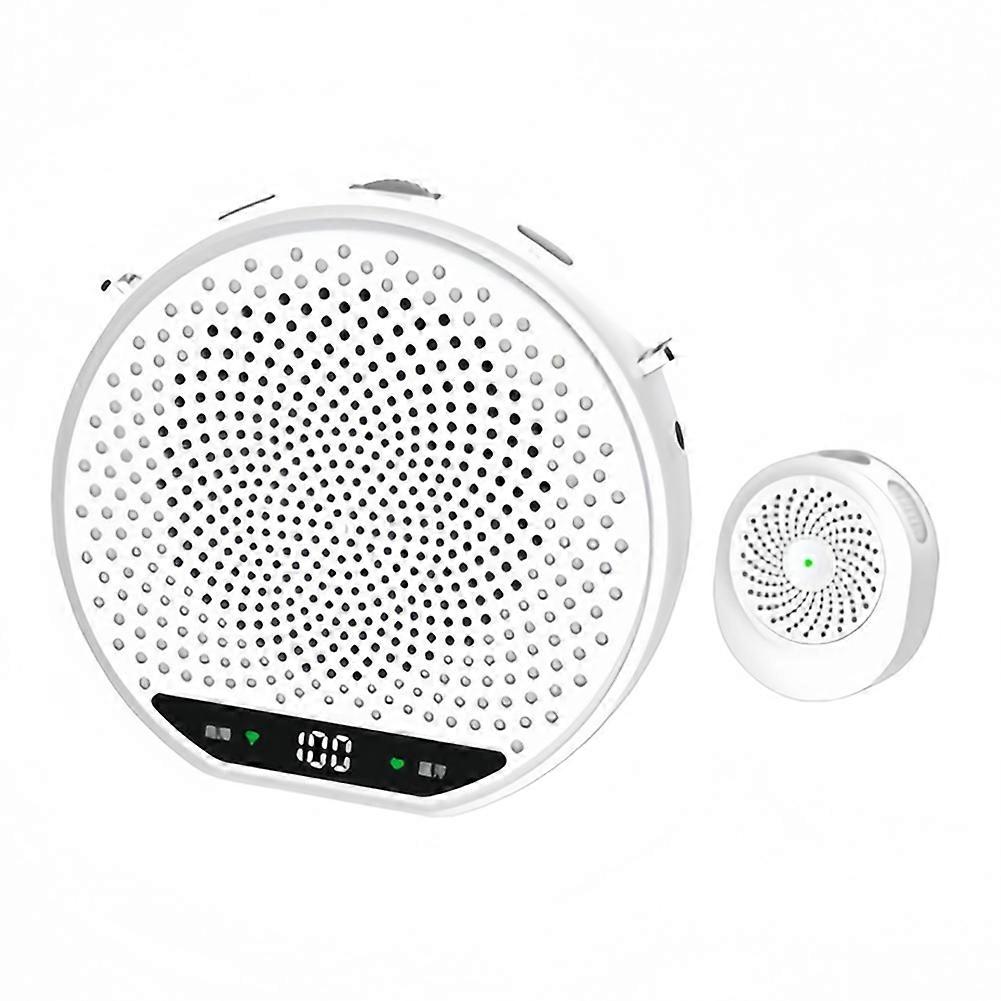 Kabelloser Lautsprecher „little Bee“, Magnetknopf, Bedienungsanleitung, Leistungsstarker Anstecklautsprecher Für Einkaufszentren, 2,4-ghz-bluetooth, Weiß