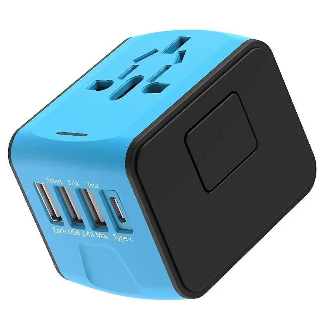 Universeller Reiseadapter Mit Eu-, Au- Und Us-steckern, Internationaler 3-port-usb-typ-c-wandlader Für Globale Adapter