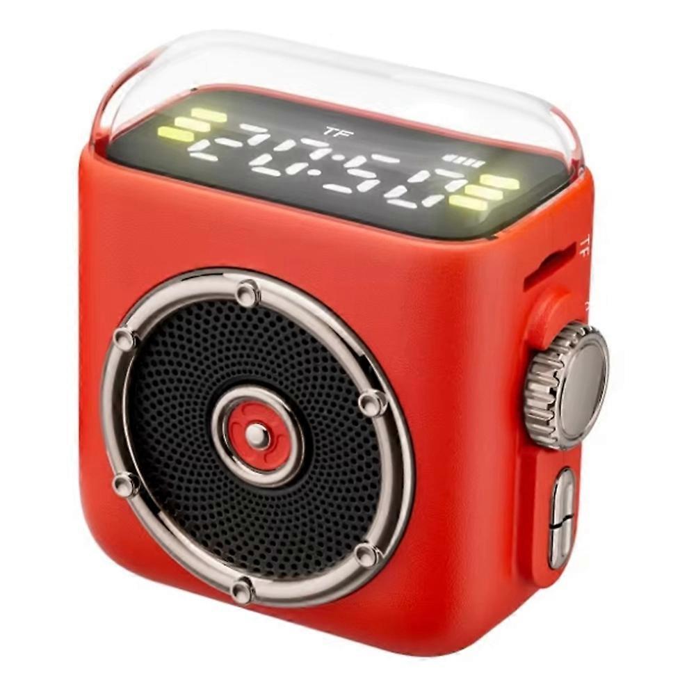 Mini-bluetooth-lautsprecher Mit Magnetischem Clip Auf Der Rückseite, Zeitanzeige, Hi-fi-klang, Kabellosem Nachtlicht Und Mp3-player