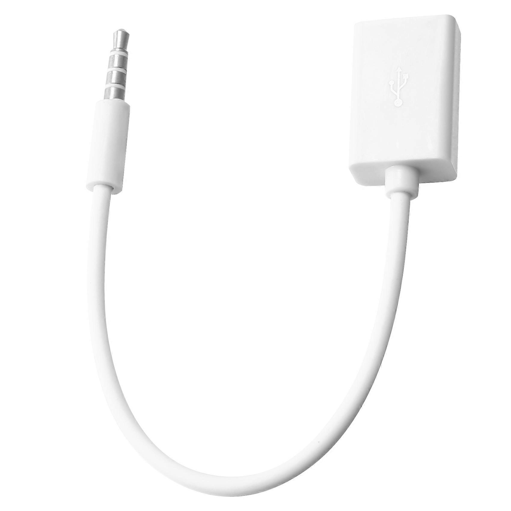 3,5-mm-aux-klinkenstecker Auf Usb-2.0-buchse-konverterkabel Für Auto, Mp3-player, Smartphone Und Mobiltelefon