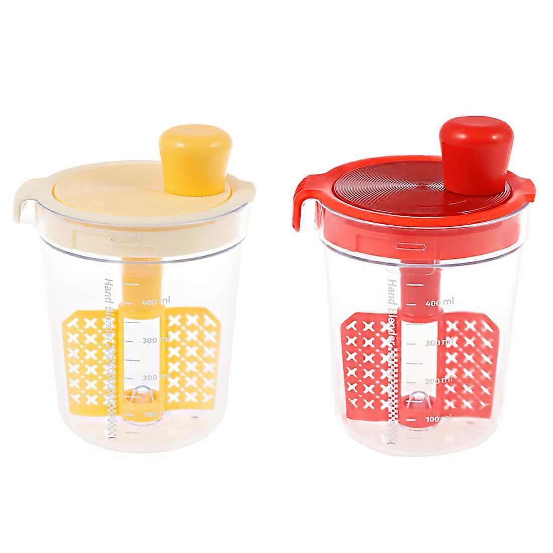 Set Aus 2 Manuellen 500-ml-rührbechern Zum Mischen Von Eiern Und Flüssigkeiten, Küchenutensilien, Rührgeräte Für Saucen Und Gewürze, Rührgeräte Für Salatdressings Und Vinaigrettes.