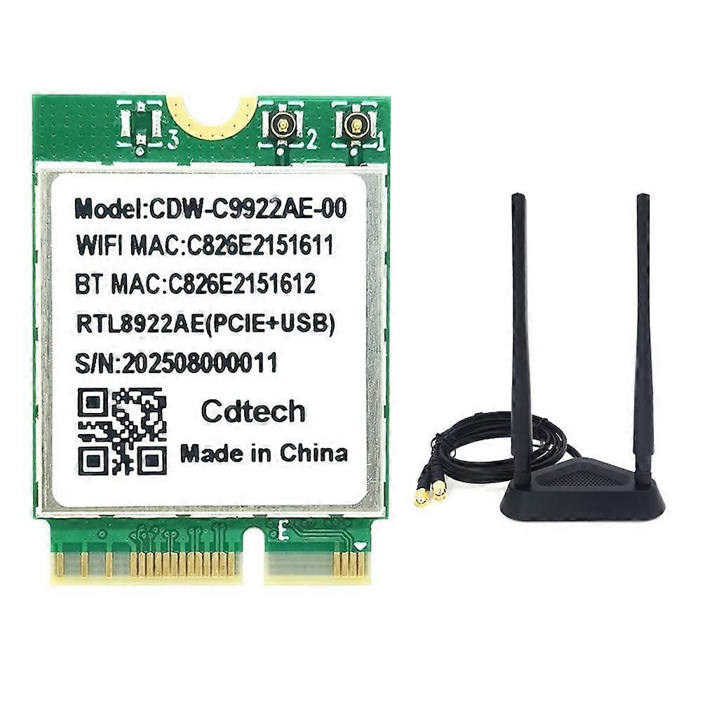 Rtl8922ae 7 2,4 Ghz/5 Ghz/6 Ghz Tri-band-wlan-karte Mit 6338 Mbit/s, Bluetooth 5.4 Und Dualfrequenzantenne