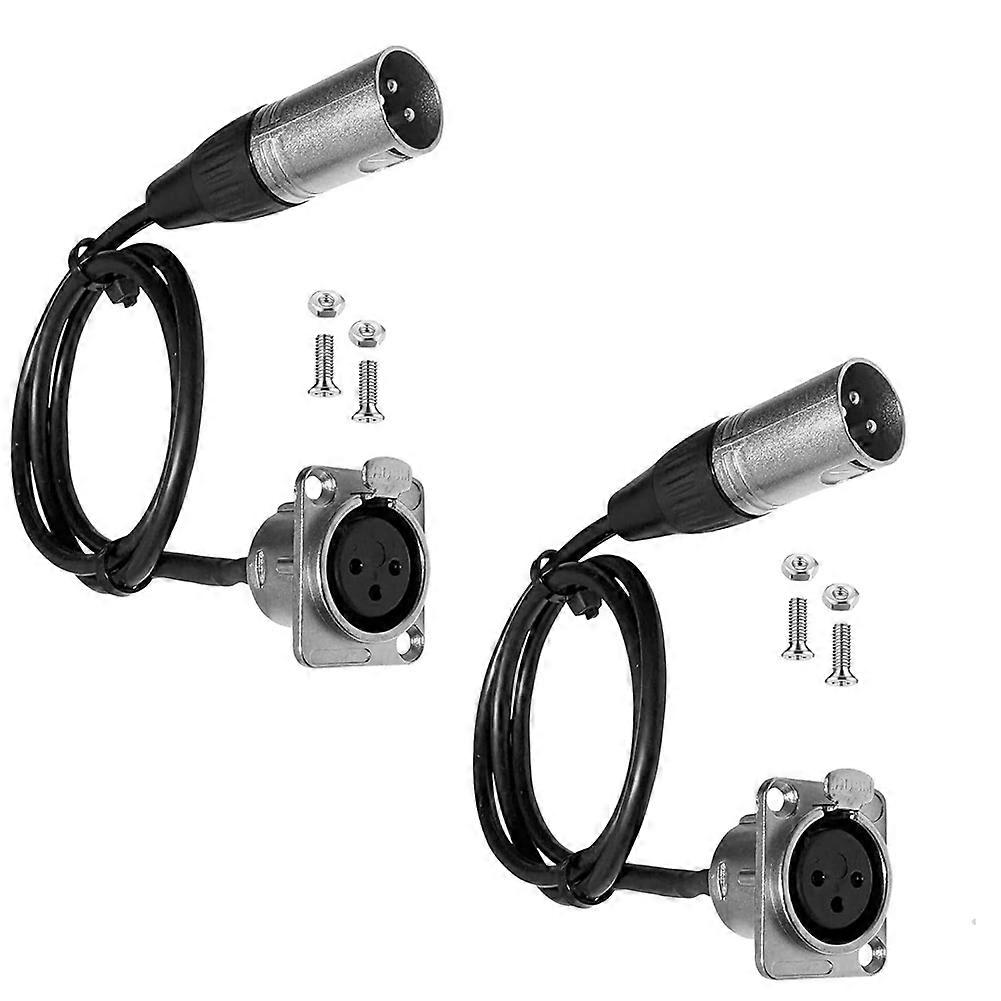 2er-pack Lötfreie Xlr-kabel Mit Durchgangsbohrung Für Stageboxen, Patchpanels Und Bodenboxen – Professionelle Lötfreie Audioinstallation