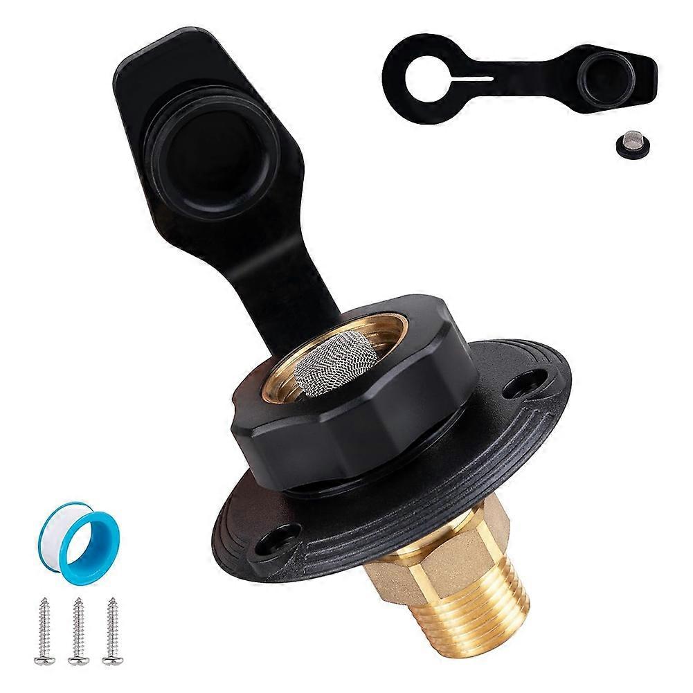 Wasseranschluss Für Wohnmobile, Stadtwasseranschluss Für Wohnmobile Mit Rückschlagventil, Wasserschlauchanschluss Für Wohnmobile Mit Abdeckung, 3/4"-nh-innengewinde Auf 1/2"-npt-außengewinde