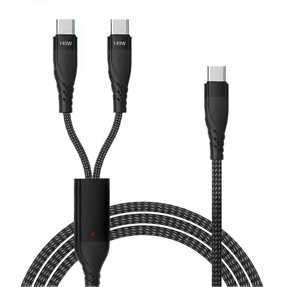 2-in-1 Usb-c-kabel Mit 140 W Pd-schnellladefunktion, Usb-c-auf-dual-usb-c-datenkabel Für Iphone, Huawei, Macbook, Pc Und Laptop
