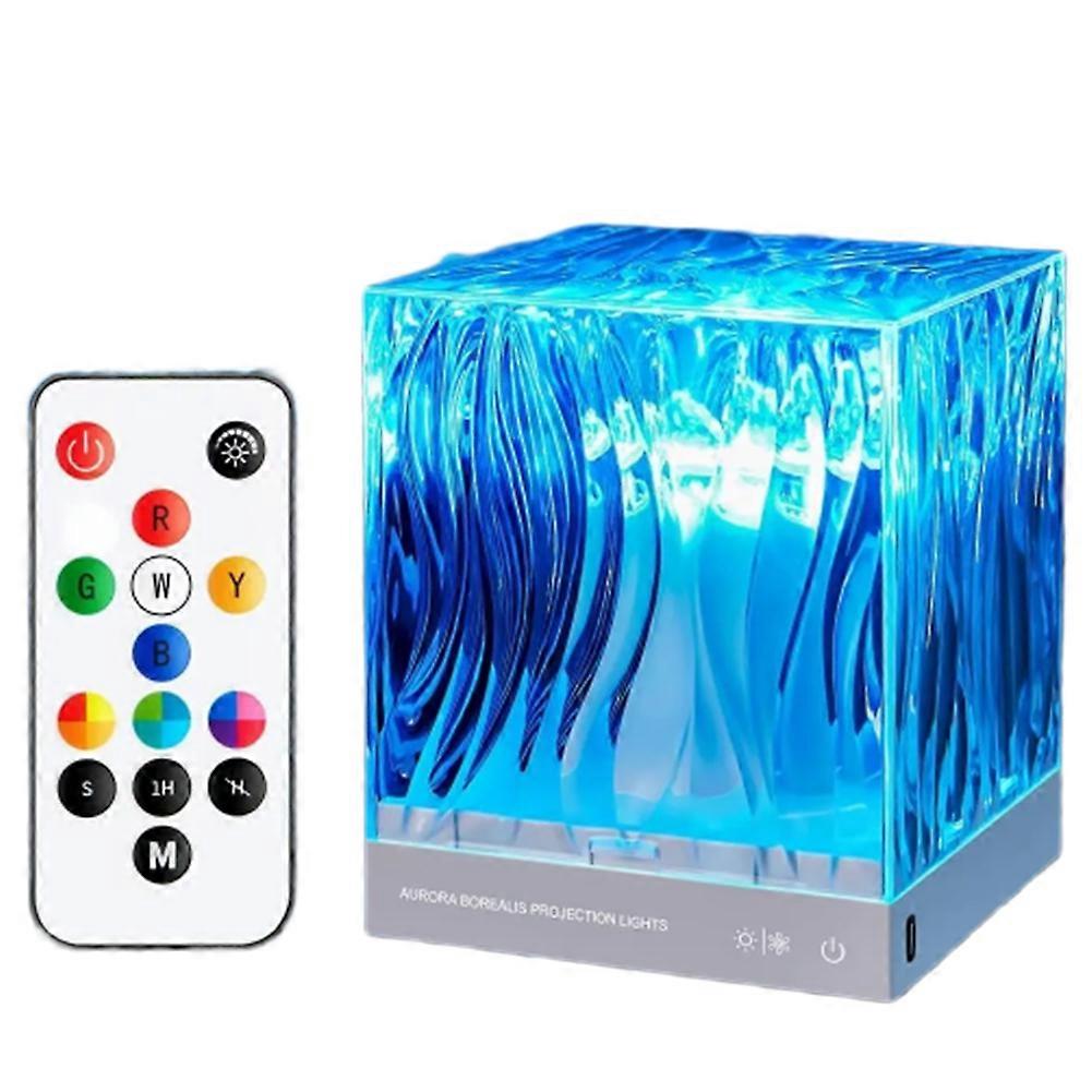 Dynamischer Ambient-lichtprojektor Mit Wasserwellen-effekt, 17 Farben, Kristalllampe Für Wohnzimmer, Büro Oder Schlafzimmer.