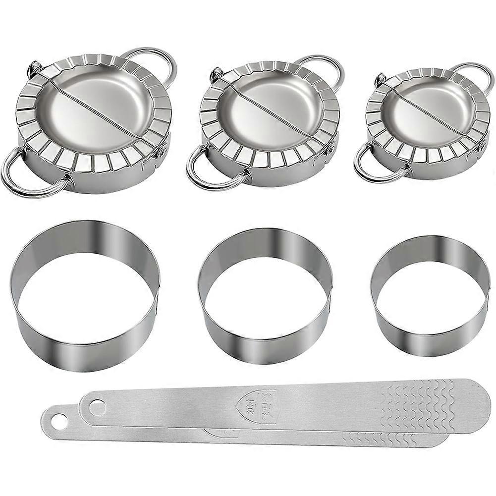 3-in-1 Edelstahl-set Zur Herstellung Von Ravioli: Raviolipresse Und Empanada-form Mit Ausstechern (7,6 Cm, 8,6 Cm, 9,7 Cm).