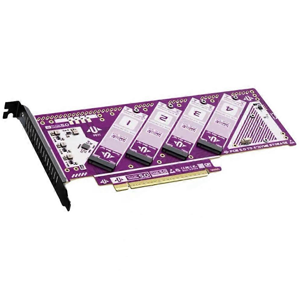 Quad-disk Pcie 5.0 Zu M.2 Nvme Ssd-erweiterungskarte, 512 Gbit/s, X16, Windows/macos/linux-kompatibel