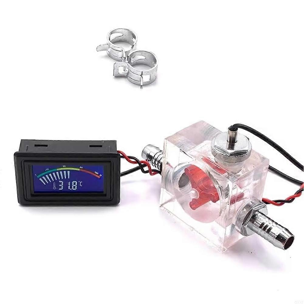3-wege-led-thermometer Mit Durchflussmesser Und Roter Temperaturanzeige Für Computerradiatoren Und Flüssigkeitskühler.