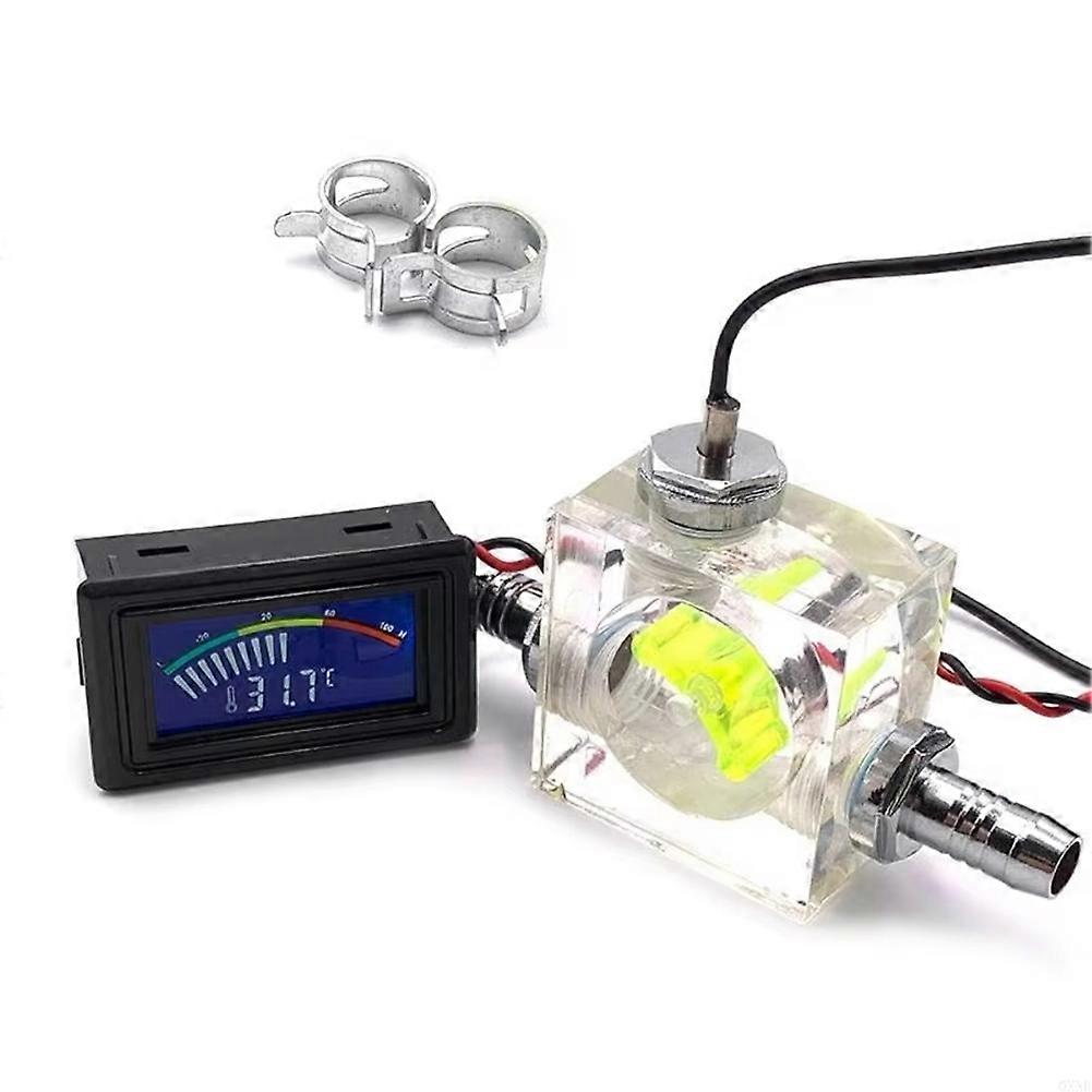 3-wege-led-thermometer Mit Durchflussmesser Für Computerradiatoren, Kühlmittelkühler Und Grüne Temperaturanzeige