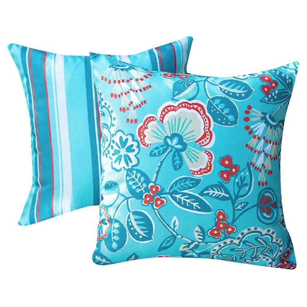 Set Mit 2 Wasserdichten Outdoor-kissenbezügen, 18 X 18 Cm, Modernes Und Ansprechendes Design, Quadratische Dekokissenbezüge Für Den Außenbereich
