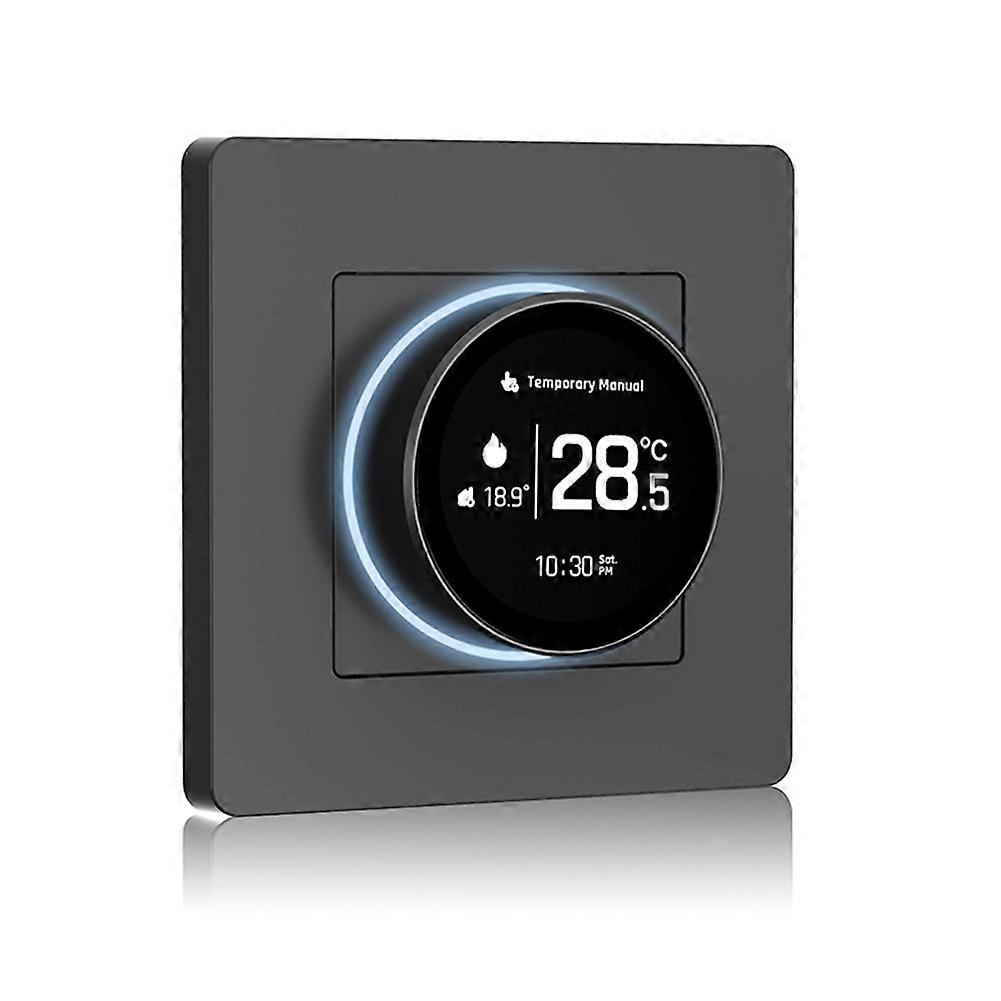 Tuyazigbee Smart-thermostat Mit Drehknopf, Serie Star Ring, Temperaturregler Für Elektrische Warmwasserbereiter, Kompatibel Mit Alexa Und Google, Schwarz.