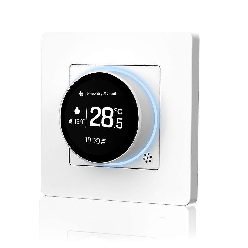 Tuyazigbee Smart-thermostat Mit Drehknopf, Star Ring Serie, Temperaturregler Für Elektrische Warmwasserbereiter, Kompatibel Mit Alexa Und Google (weiß).