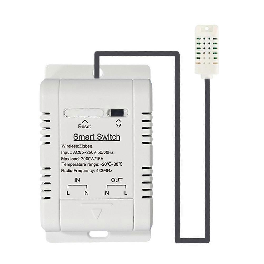 Tuya Zigbee 16a Drahtloser Smart-thermostat Mit 1m Temperatur- Und Feuchtigkeitssensor Und Sprachsteuerung.