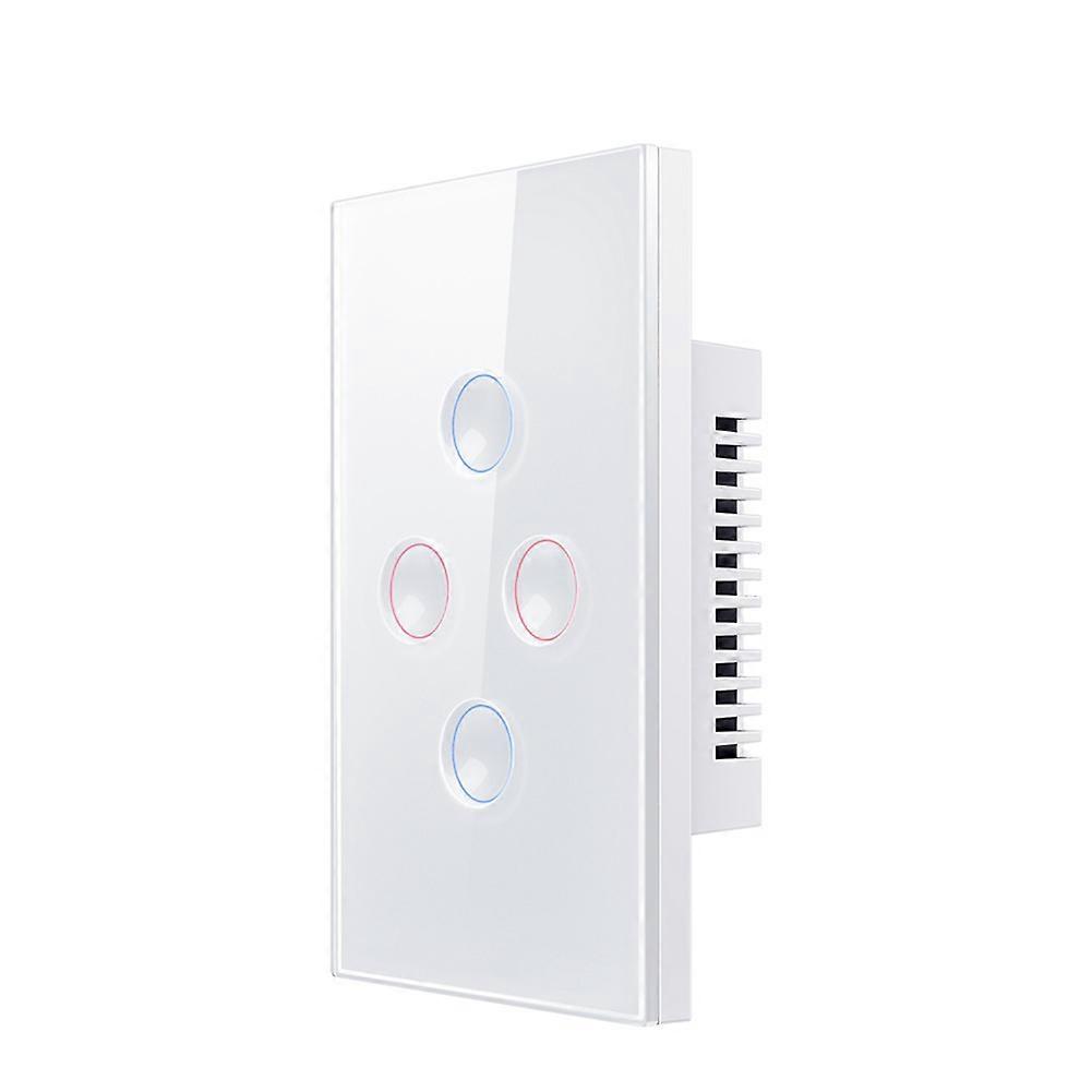 Weißer Zigbee-smart-touch-schalter, 110–240 V, 2,5d-konkave Form, Zigbee 3.0-signalverstärker, Kompatibel Mit Alexa Und Google Home, 4 Module
