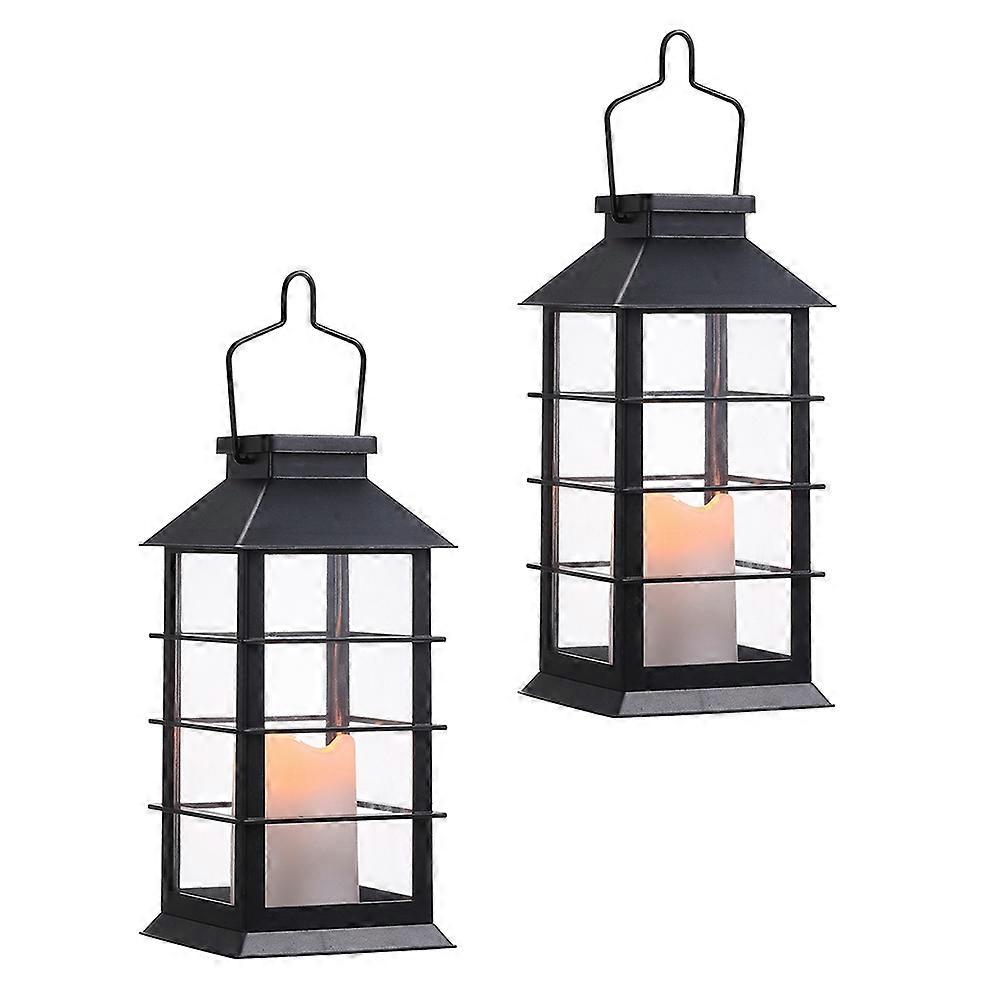 Set Mit 2 Flammenlosen Led-solarlaternen, Dekorativ Für Garten, Tisch Oder Party.