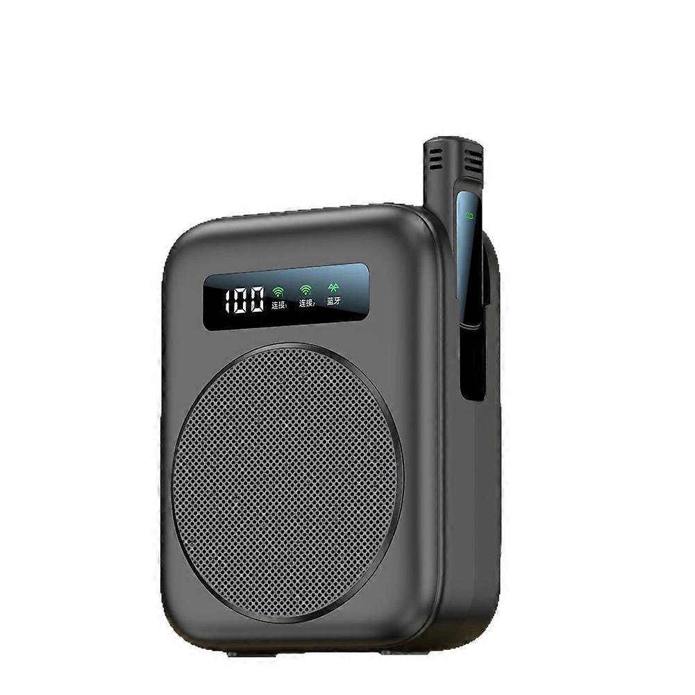 Bluetooth-sprachverstärker Mit Kabellosem Magnetischem Lavalier-mikrofon, Für Klassenzimmer/yoga/konferenzen, Schwarz