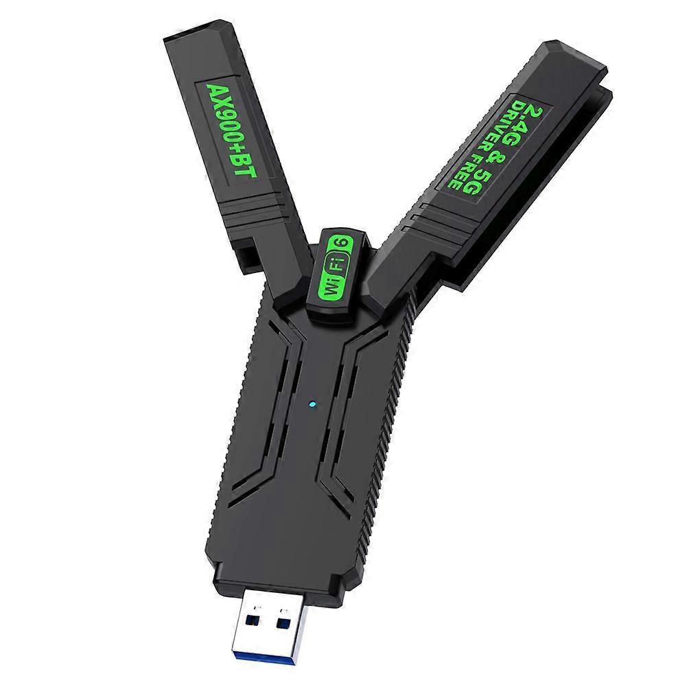 2-in-1 Dualband 2,4 Ghz Und 5 Ghz (802.11ax) Bluetooth Wi-fi 6 Adapter Mit 4 Antennen Und Usb 3.0 Wireless Receiver Card, 900 Mbps, Treiberlos.