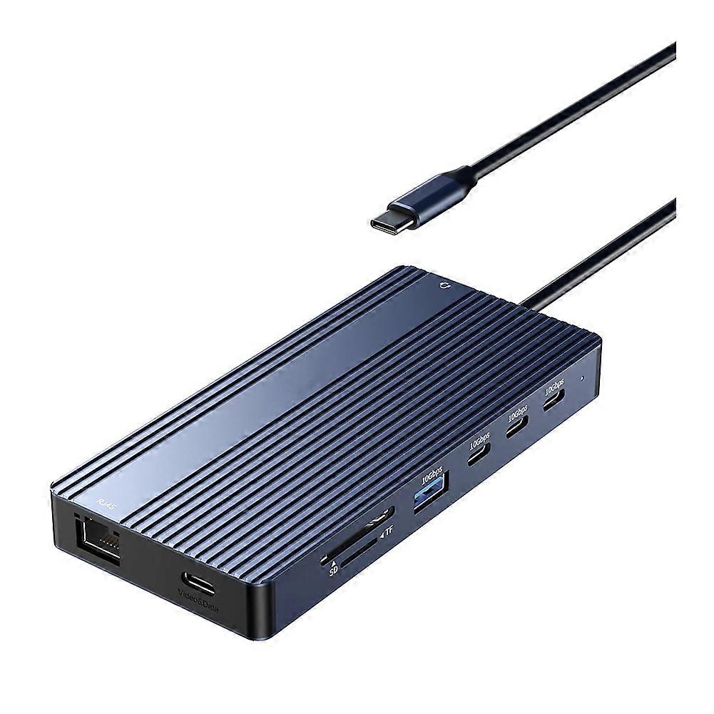 14-in-1 Usb-c Dockingstation: 2 Hd-anschlüsse, 1 Usb-c/dp-anschluss, 4k/60hz-videoausgang, 10 Gbit/s Stromversorgung (pd100w), 85 W Eingangsleistung, 1000 Mbit/s Ethernet Für Laptops