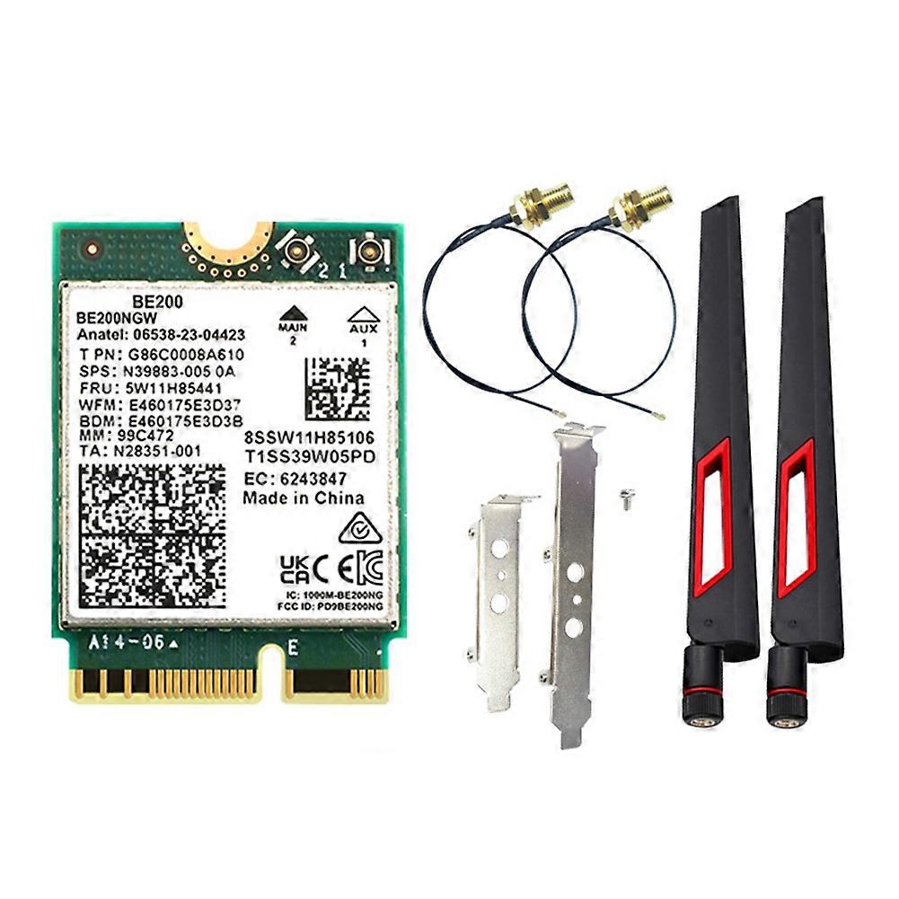 Wlan-karte 7 Be200 + 10 Dbi Antenne 2,4 Ghz/5 Ghz/6 Ghz Bluetooth 5.4, 8774 Mbit/s Wlan-adapter Für Windows 10/11