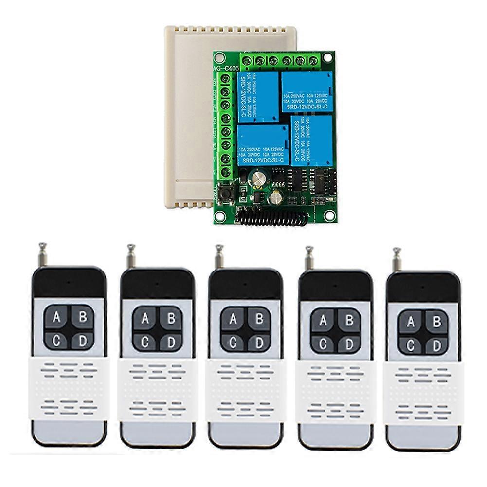 433-mhz-funkfernbedienungsschalter, 110 V/220 V/240 V Wechselstrom, 4-kanal-30-a-relais Für Garagentorbeleuchtung Und Zutrittskontrollsysteme