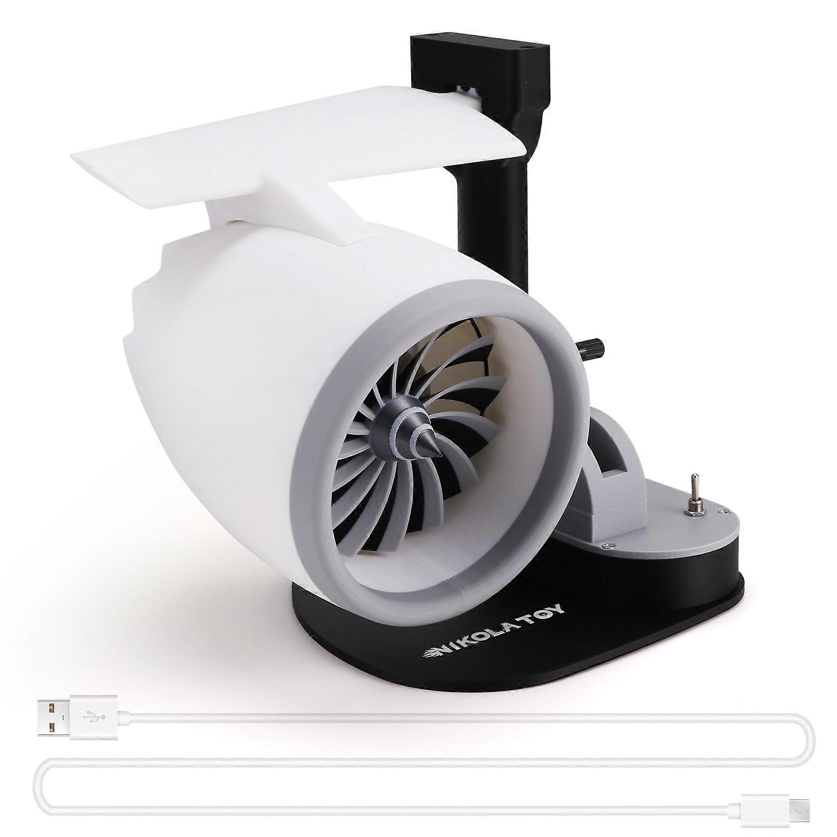 Nikola Toy Usb-jet-tischventilator, 3d-gedruckter Turbo-jet-ventilator Mit Zerstäuber Und Rotlicht