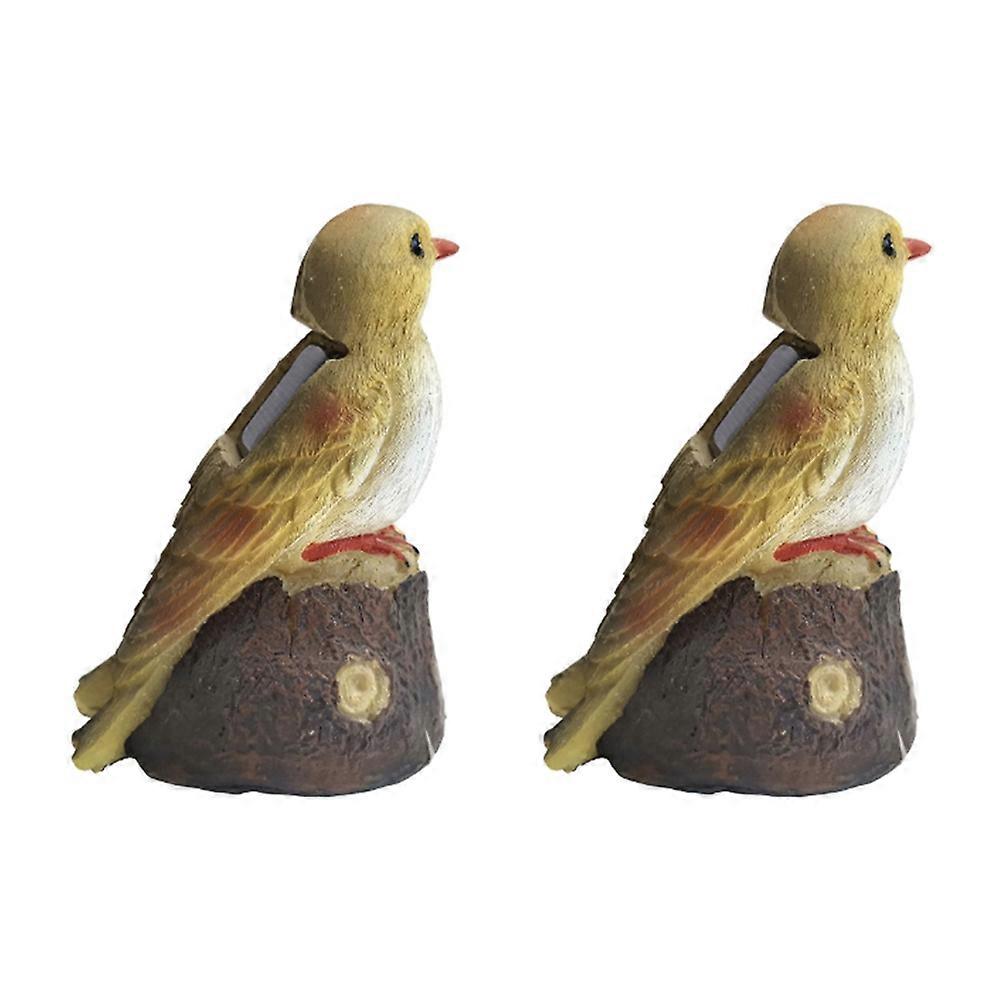 Set Aus 2 Solar-gartenleuchten In Papageienform Aus Kunstharz Zur Dekoration Von Rasenflächen, Balkonen Oder Gärten. Geschenkidee.