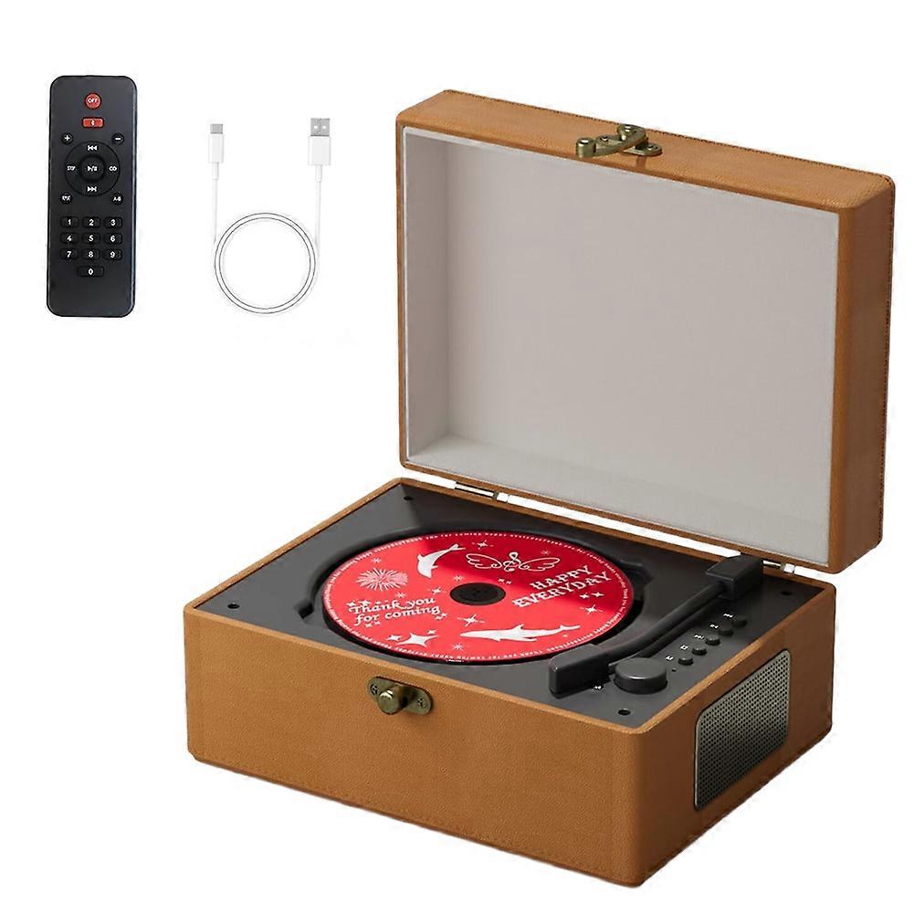 Wiederaufladbarer Cd-player Mit Lederbezug, Lautsprechern Und Bluetooth-sender, Ideal Für Partys Und Als Dekoration Für Ihr Zuhause.
