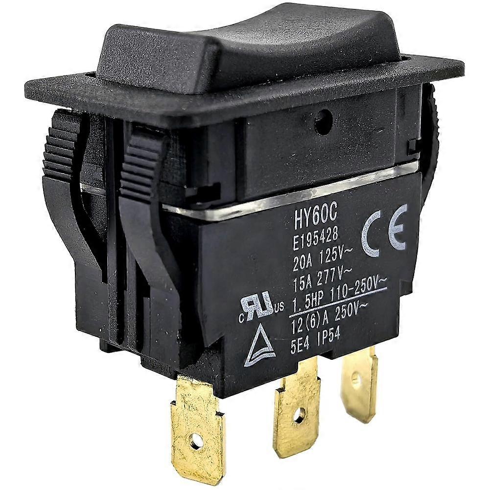 Hy60c 3-poliger Wippschalter (ein)-aus-(ein) 20 A/125 V – 15 A/277 V, Hochleistungsschalter Für Motoren, Werkzeuge Und Industrieanlagen