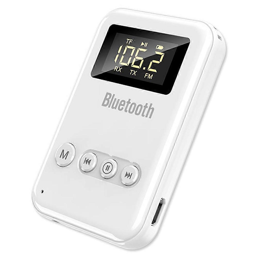 4-in-1 Bluetooth 5.0 Wireless-audio-adapter Mit Empfänger, Sender, 3,5-mm-klinkenanschluss, Tf-kartenleser Und Fm-player Für Tv-kopfhörer Und Lautsprecher.