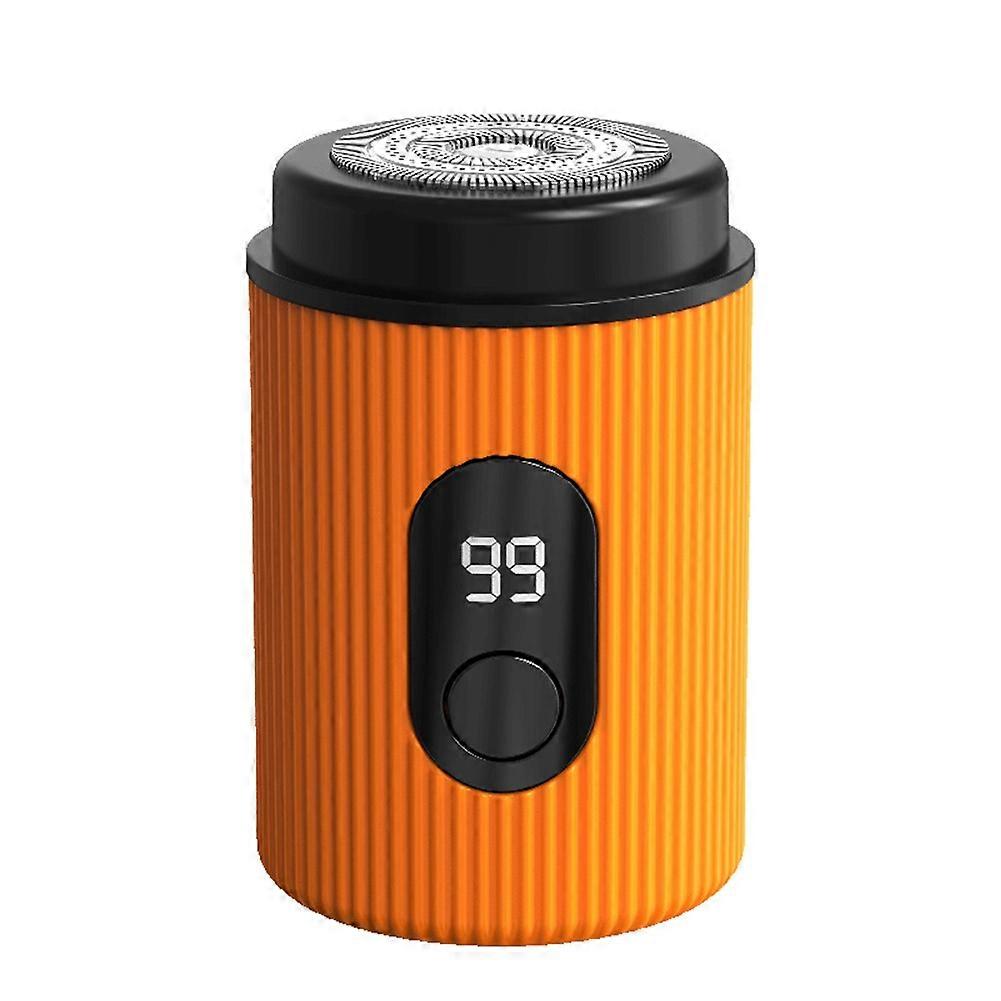 Wiederaufladbarer, Tragbarer Elektrorasierer Mit Usb-anschluss Und Intelligentem Digitaldisplay, Herrenrasierer, Benutzerfreundlicher Reiserasierer, Geschenk Für Männer, Orange