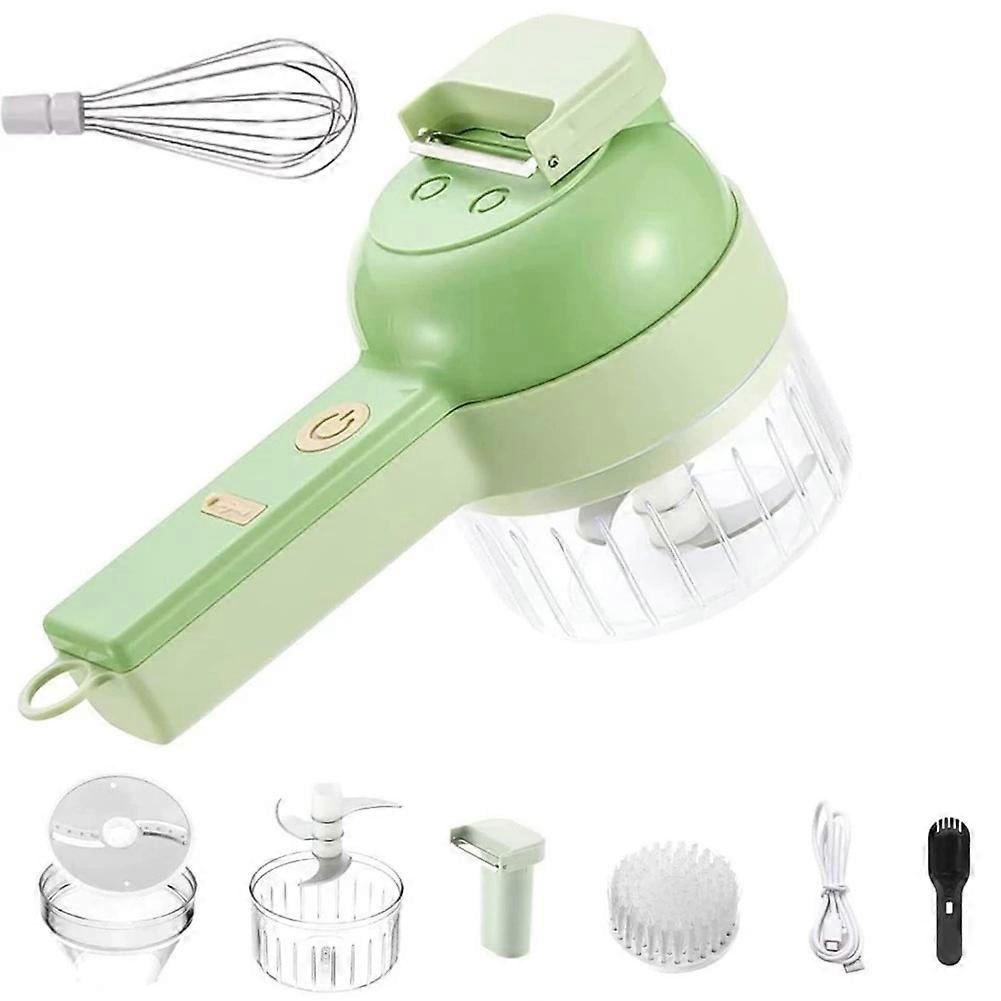Set Mit 4 Kabellosen Elektrischen Gemüseschneidern: Hand-knoblauchschneider, Kartoffelstampfer, Schäler Und Hobel.