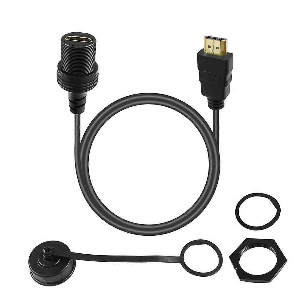 Hdmi-verlängerungskabel (stecker Auf Buchse), Hdmi-einbaukabel Für Armaturenbretter In Autos, Booten Und Motorrädern, 1 M