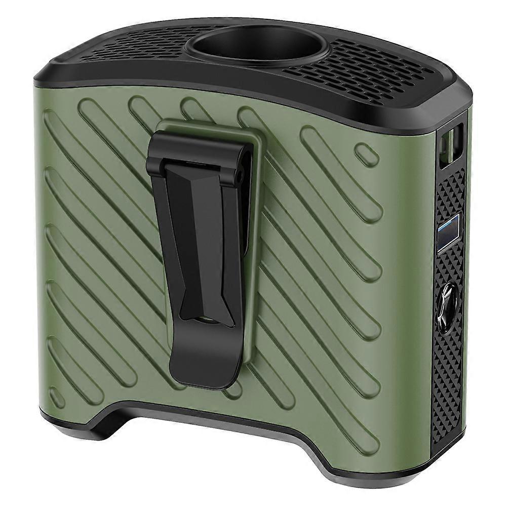 Tragbarer, Per Usb Aufladbarer Ventilator Mit Großer Kapazität, Ideal Für Camping Und Outdoor-aktivitäten Kleiner, Grüner, Tragbarer Elektrischer Ventilator